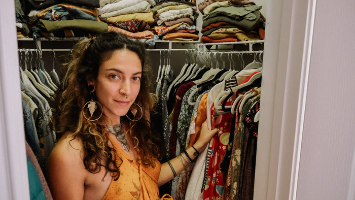 personal stylist in a client closet