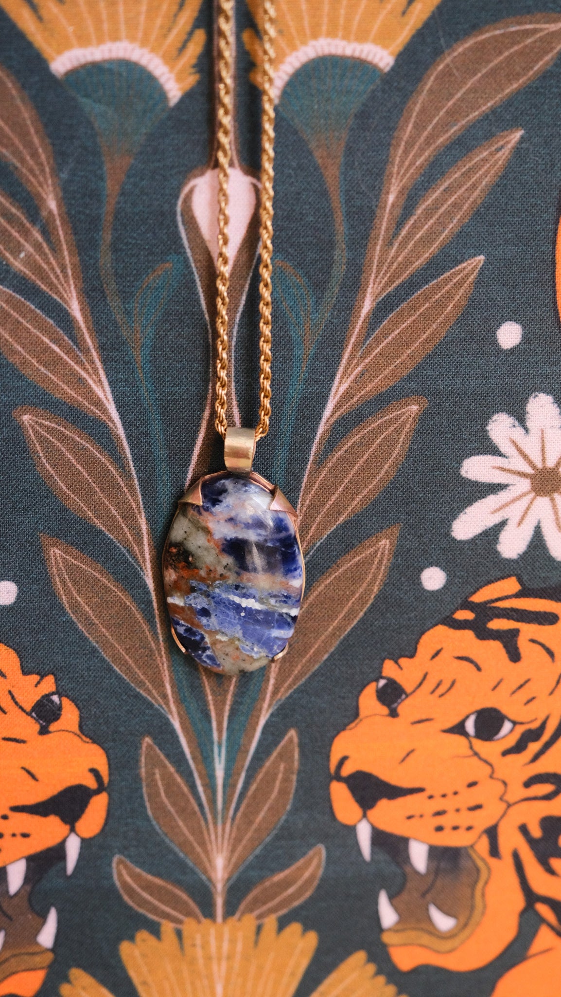 Celestial Brass + Lapis Lazuli Necklace [Oval]