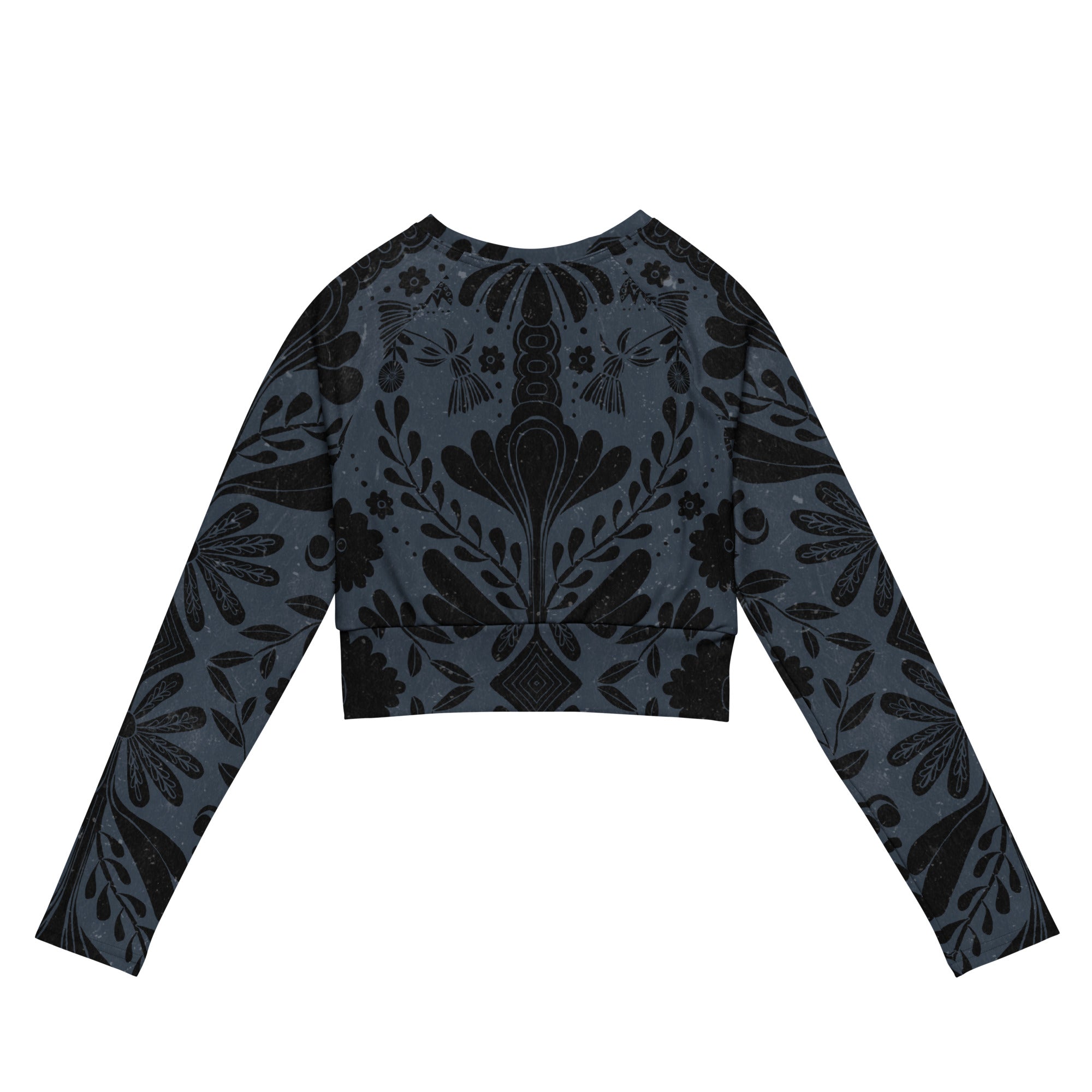 Recycled long-sleeve crop top [Night Sky]